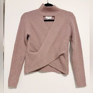Pink Mock-Neck Sweater